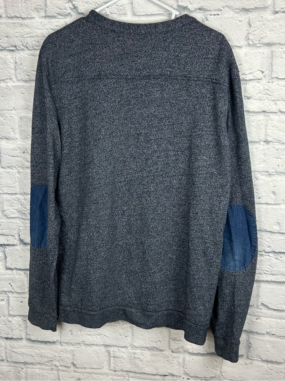 Armani Exchange A|X Men’s XL Gray Cardigan Sweater Denim Elbow Patches - Picture 6 of 7